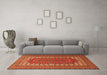 Machine Washable Persian Orange Traditional Area Rugs in a Living Room, wshtr1489org