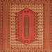 Round Machine Washable Persian Orange Traditional Area Rugs, wshtr1489org