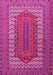 Machine Washable Persian Pink Traditional Rug, wshtr1489pnk