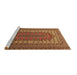 Sideview of Machine Washable Persian Brown Traditional Rug, wshtr1489brn