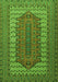 Serging Thickness of Machine Washable Persian Green Traditional Area Rugs, wshtr1489grn