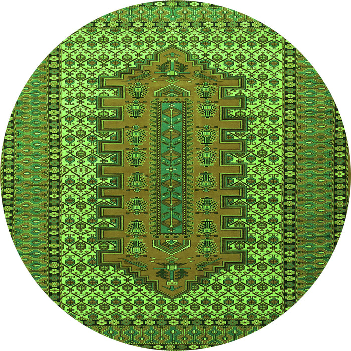 Square Persian Green Traditional Rug, tr1489grn