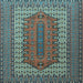 Square Machine Washable Persian Light Blue Traditional Rug, wshtr1489lblu