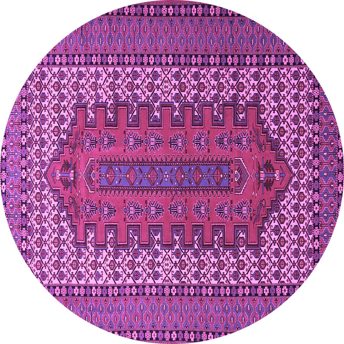 Round Persian Purple Traditional Rug, tr1489pur