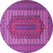 Round Persian Purple Traditional Rug, tr1489pur