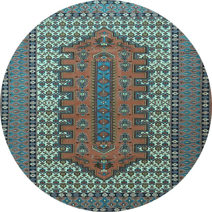 Round Persian Light Blue Traditional Rug, tr1489lblu