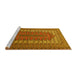 Sideview of Machine Washable Persian Yellow Traditional Rug, wshtr1489yw