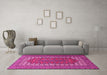 Machine Washable Persian Pink Traditional Rug in a Living Room, wshtr1489pnk