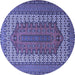Round Persian Blue Traditional Rug, tr1489blu