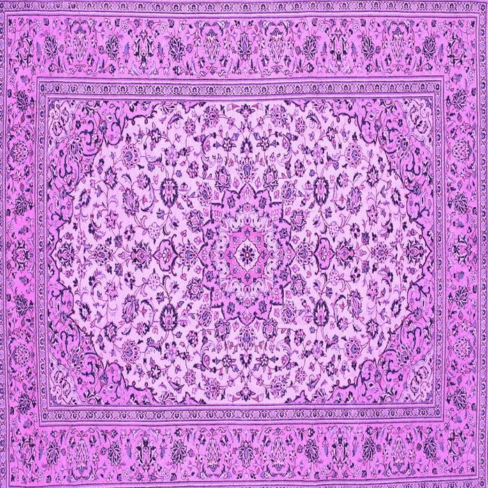 Square Machine Washable Medallion Purple Traditional Area Rugs, wshtr148pur