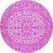 Round Medallion Pink Traditional Rug, tr148pnk