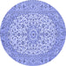 Round Medallion Blue Traditional Rug, tr148blu