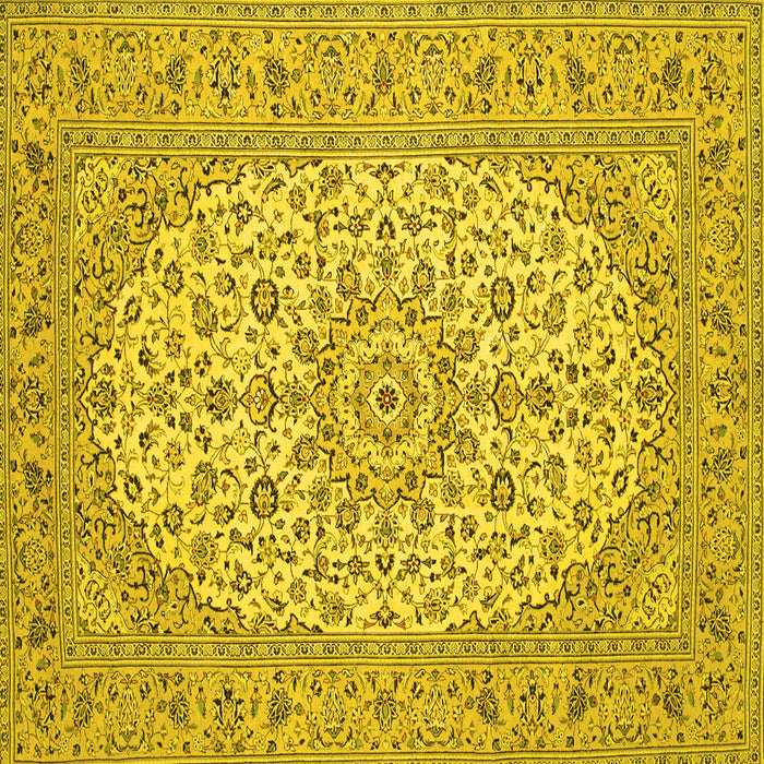 Square Medallion Yellow Traditional Rug, tr148yw