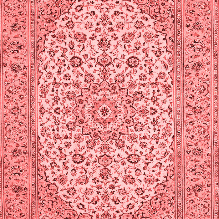 Machine Washable Medallion Red Traditional Rug, wshtr148red