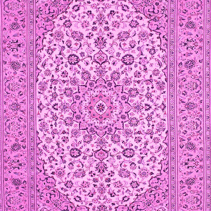 Machine Washable Medallion Pink Traditional Rug, wshtr148pnk