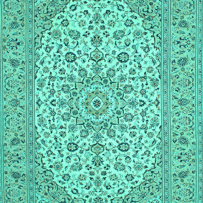Machine Washable Medallion Turquoise Traditional Area Rugs, wshtr148turq