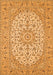 Serging Thickness of Machine Washable Medallion Orange Traditional Area Rugs, wshtr148org
