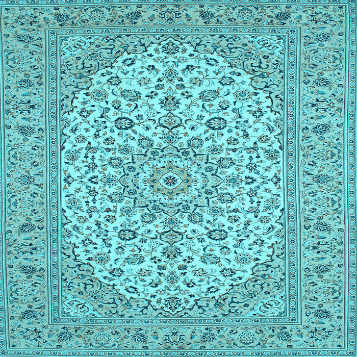 Square Medallion Light Blue Traditional Rug, tr148lblu