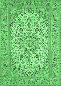 Medallion Emerald Green Traditional Rug, tr148emgrn