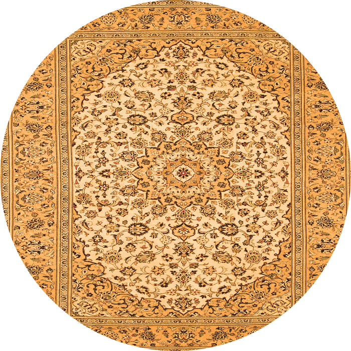 Square Medallion Orange Traditional Rug, tr148org