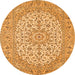 Square Medallion Orange Traditional Rug, tr148org