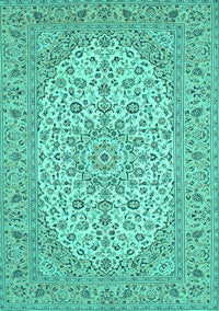 Medallion Turquoise Traditional Rug, tr148turq