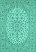 Medallion Turquoise Traditional Rug, tr148turq
