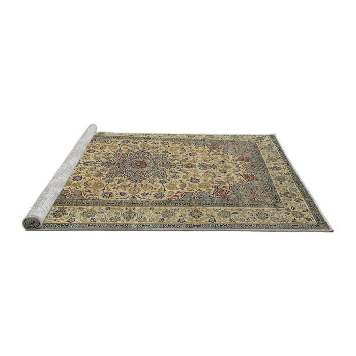 Sideview of Machine Washable Traditional Brown Rug, wshtr149