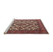 Sideview of Machine Washable Traditional Saffron Red Rug, wshtr1490