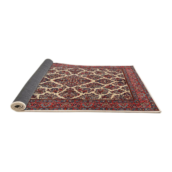 Sideview of Traditional Saffron Red Persian Rug, tr1490