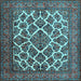 Square Persian Light Blue Traditional Rug, tr1490lblu