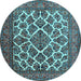 Round Persian Light Blue Traditional Rug, tr1490lblu