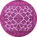 Round Persian Pink Traditional Rug, tr1490pnk