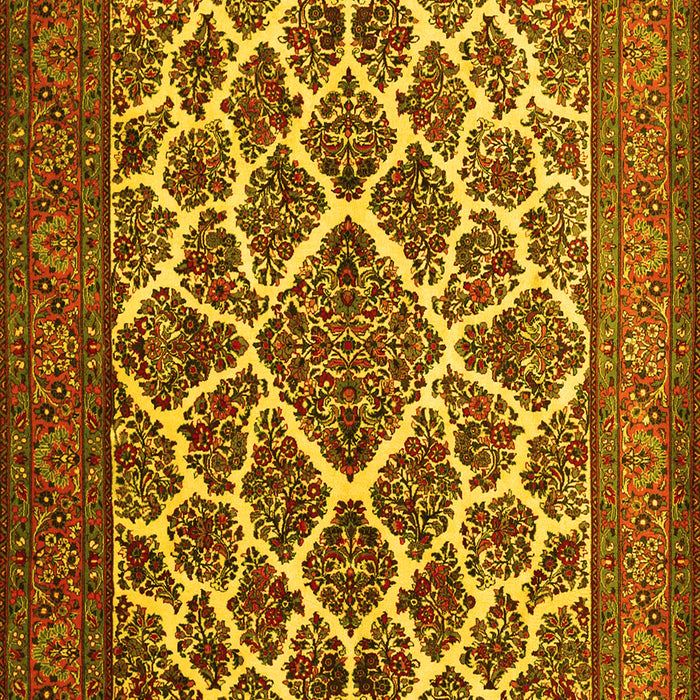 Machine Washable Persian Yellow Traditional Rug, wshtr1490yw