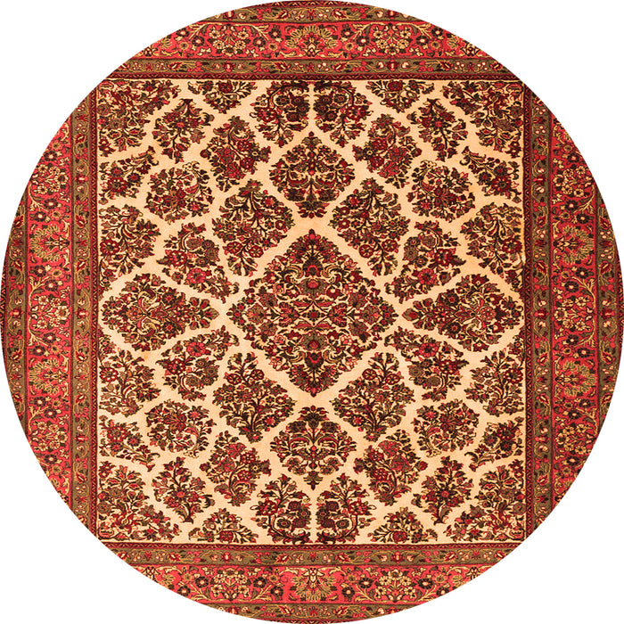 Machine Washable Persian Orange Traditional Area Rugs, wshtr1490org