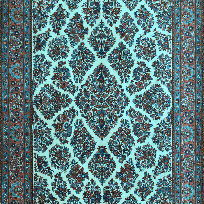 Machine Washable Persian Light Blue Traditional Rug, wshtr1490lblu