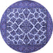 Round Persian Blue Traditional Rug, tr1490blu