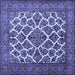 Square Persian Blue Traditional Rug, tr1490blu