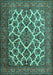 Machine Washable Persian Turquoise Traditional Area Rugs, wshtr1490turq