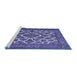 Sideview of Machine Washable Persian Blue Traditional Rug, wshtr1490blu