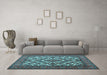 Machine Washable Persian Light Blue Traditional Rug in a Living Room, wshtr1490lblu