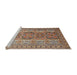 Sideview of Machine Washable Traditional Dark Sienna Brown Rug, wshtr1491