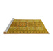 Sideview of Machine Washable Persian Yellow Traditional Rug, wshtr1491yw