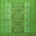 Round Machine Washable Persian Green Traditional Area Rugs, wshtr1491grn