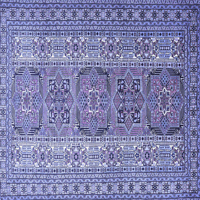 Square Machine Washable Persian Blue Traditional Rug, wshtr1491blu