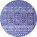 Round Persian Blue Traditional Rug, tr1491blu