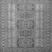 Round Machine Washable Persian Gray Traditional Rug, wshtr1491gry