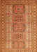 Serging Thickness of Machine Washable Persian Orange Traditional Area Rugs, wshtr1491org