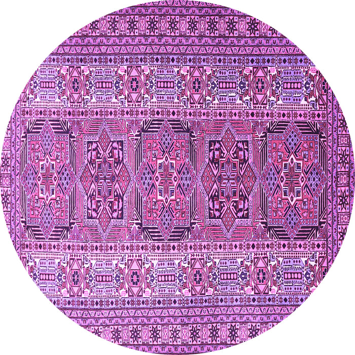 Round Persian Purple Traditional Rug, tr1491pur