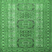 Square Machine Washable Persian Emerald Green Traditional Area Rugs, wshtr1491emgrn